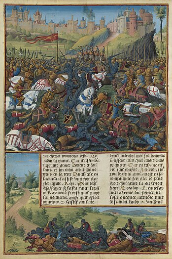 The Battle of Inab (from the Passages d'outremer) by Jean Colombe