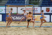 Deutsch: Beachhandball Europameisterschaften 2019 (Beach handball Euro); Tag 6: 7. Juli 2019 – Spiel um Platz Drei, Frauen, Kroatien-Niederlande 0:2 (14:23, 20:22) English: Beach handball Euro; Day 6: 7 July 2019 – Women's Bronze Medal Match – Croatia-Netherlands 0:2 (14:23, 20:22)