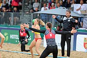 Deutsch: Beachhandball Europameisterschaften 2019 (Beach handball Euro); Tag 5: 6. Juli 2019 – Frauen, Platzierungsspiel für die Ränge 9–12, Deutschland-Polen 2:1 (22:23, 19:16, 7:6) English: Beach handball Euro; Day 5: 6 July 2019 – Placement Match/Cross Match for rank 9–12 Women – Germany-Poland 2:1 (22:23, 19:16, 7:6)