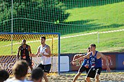 Deutsch: Beachhandball Europameisterschaften 2019 (Beach handball Euro); Tag 4: 5. Juli 2019 – Männer, Viertelfinale, Dänemark-Frankreich 2:0 (19:14, 12:10) English: Beach handball Euro; Day 4: 5 July 2019 – Quarter Final Men – Denmark-France 2:0 (19:14, 12:10)