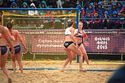 Deutsch: Beachhandball bei den Olympischen Jugendspielen 2018; Tag 5, 10. November 2018; Mädchen, Hauptrunde - Kroatien-Niederlande 1:2 English: Beach handball at the 2018 Summer Youth Olympics at 11 October 2018 – Girls Main Round – Croatia-Netherlands 1:2