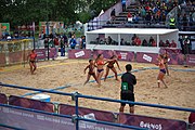 Deutsch: Beachhandball bei den Olympischen Jugendspielen 2018; Tag 5, 10. November 2018; Mädchen, Hauptrunde - Chinese Taipei (Taiwan)-Niederlande 1:2 English: Beach handball at the 2018 Summer Youth Olympics at 11 October 2018 – Girls Main Round – Chinese Taipei (Taiwan)-Netherlands 1:2