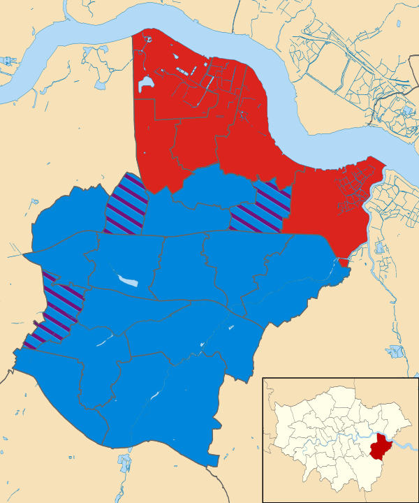 Bexley London UK local election 2014 map.svg