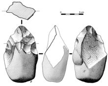 1-4) Cores of subtype 1.3; 5) chopper 1.4; 6) chopping tool 1.5