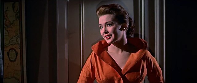 Screenshot of Barbara Rush from the trailer for Bigger Than Life (1956)