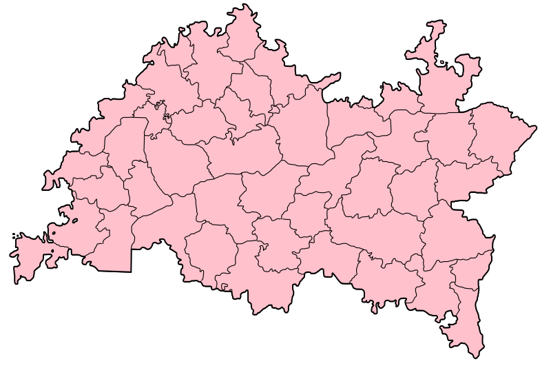 Administrative map of Tatarstan Blank Tatarstan Districts.svg