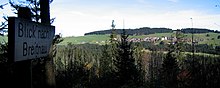 View of Breitnau from the Piketfelsen rocks in autumn