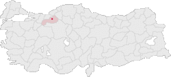 Bolu tartomány elhelyezkedése Törökország térképén
