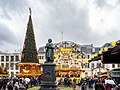 * Nomination Christmas market (and Beethoven memorial) in Bonn, North Rhine-Westphalia, Germany --XRay 08:31, 26 November 2023 (UTC) * Promotion Noise should be reduced and the CA removed. --Ermell 09:04, 26 November 2023 (UTC)  Done Thank you. I tried another method of noise reduction and reduced the CAs I've found. --XRay 09:28, 26 November 2023 (UTC) There are still some colour fringes at the sides of the xmas tree --Ermell 21:23, 26 November 2023 (UTC)  Done I've reduced/minimized the fringes in green and magenta. Hopefully it's good enough now. I tried more, but then there are other issues. --XRay 05:29, 27 November 2023 (UTC) You have obviously removed the edges with the pipette because the desaturated edges are everywhere. Sorry. --Ermell 22:02, 27 November 2023 (UTC)  Done Thank you for patience. Yes, a pipette in the first step - and other adjustments in the next steps. I've startet again. The CAs are minimized, but not fully fixable. Hopefully OK. --XRay 05:15, 29 November 2023 (UTC)  Support o.k. now thank you. --Ermell 22:07, 29 November 2023 (UTC)