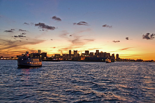 Boston Harbor at sunset