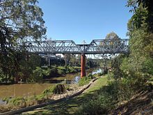 South bank, 2016 Bremer River Rail Bridge at North Ipswich, Queensland.jpg