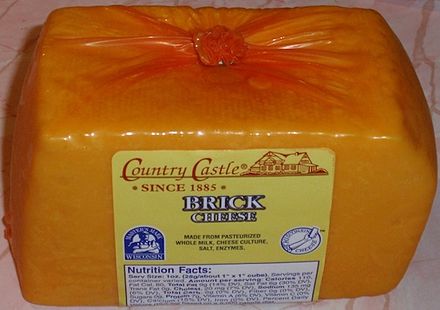 A package of brick cheese