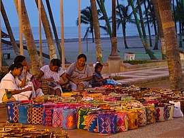 Verkauf von indigenen Taschen in Riohacha