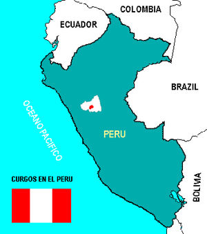 Location of Curgos in the Sánchez Carrión province