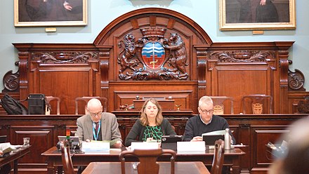 Dine Romero became Council Leader after the election, seen here chairing the Cabinet meeting which agreed the Bath Clean Air Zone