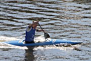 Deutsch: Kanusport bei den Olympischen Jugendspielen 2018; Tag 10, 16. Oktober 2018; Finalrennen Mädchen Einer-Canadier-Slalom: Doriane Delassus (Frankreich) - Zola Lewandowski (Deutschland) English: Canoeing at the 2018 Summer Youth Olympics at 16 October 2018 – Girls' C1 slalom Gold Medal Race: Doriane Delassus (France) - Zola Lewandowski (Germany)