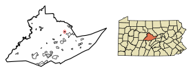 Centre County Pennsylvania Incorporated and Unincorporated areas Howard Highlighted.svg