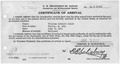 Certificate of Arrival for William Gothard Dalin. - NARA - 281861.tif