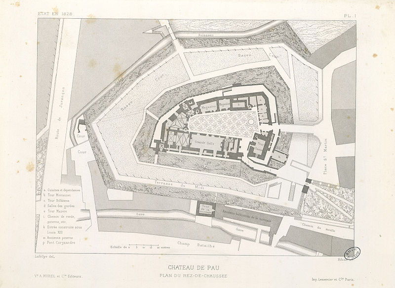 File:Château de Pau. Etat en 1828. Plan du rez-de-chaussée - Fonds Ancely - B315556101 A LAFOLLYE 072.jpg