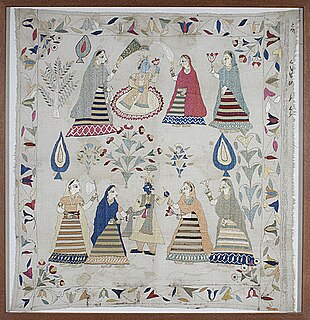 Chamba Rumal Handkerchief, an embroidered handicraft