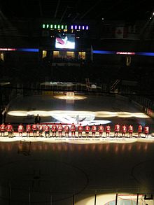 The Chiefs line up for a game with the Tri-City Americans. Chiefs line up.JPG