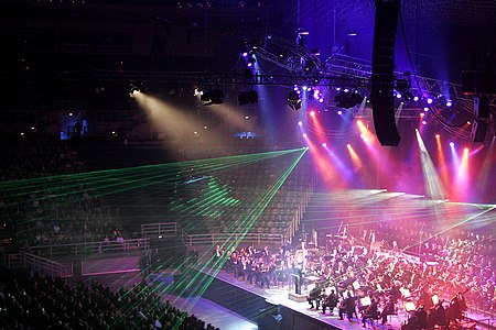 Iluminación en un concierto.