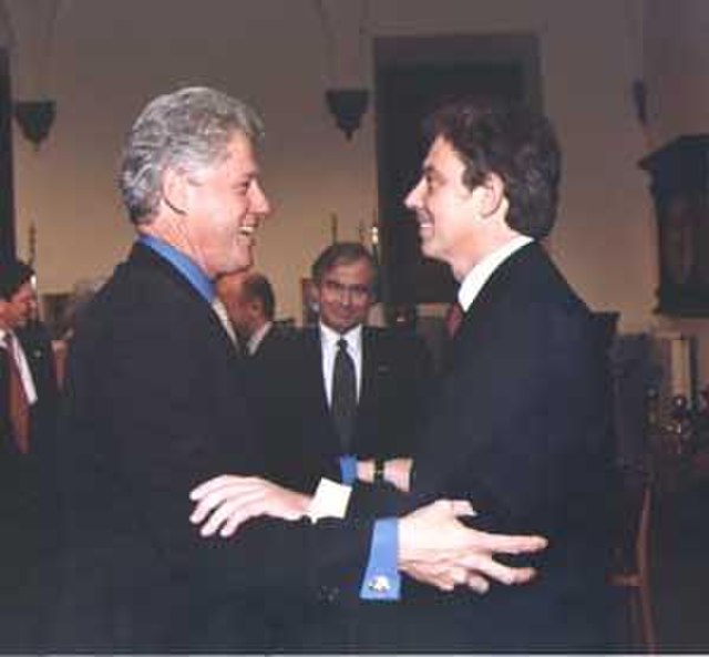 With US president Bill Clinton in Italy, 1999