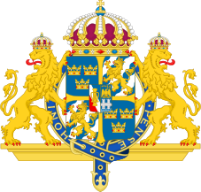 Coat of arms of Swedish Monarch (Member of the Garter variant).svg