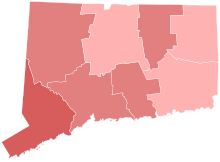 Connecticut State Treasurer Election Results by County, 1994.svg