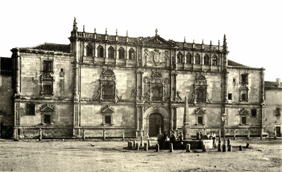 Facade of the University of Alcalá. Photography Constantin Uhde in 1888.