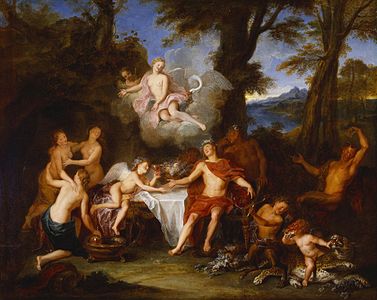L'Alliance de Bacchus et de Cupidon (vers 1702) Dallas Museum of Art, huile sur toile 86 x 94 cm
