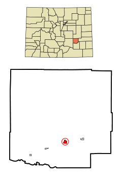 Crowley County Colorado Incorporated and Unincorporated areas Ordway Highlighted.svg