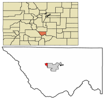 Location of Westcliffe in Custer County, Colorado.