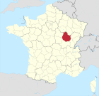 Lage des Departements Côte-d’Or in Frankreich