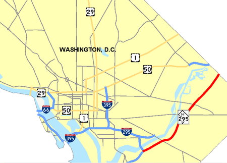 DC Route 295 map