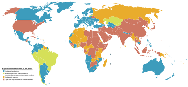 Länder som tillåter dödsstraff. 