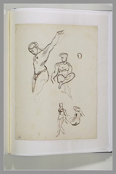 File:Delacroix - Quatre études de nus et une tête de profil, RF 10442, Recto.jpg