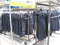 The process of washing and drying jeans