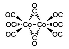 Structural formula of dicobalt octacarbonyl