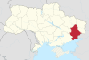 Donetsk oblast, med Krim skraveret