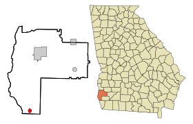 Early County Georgia Incorporated and Unincorporated areas Jakin Highlighted.svg
