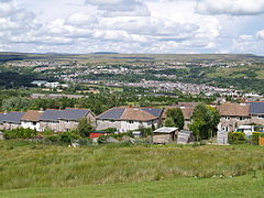 Utsikt over Ebbw Vale fra nord