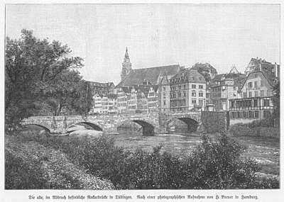 Eberhardsbrücke Tübingen (nach Foto von H. Breuer, HH) Stahlstich 1900.JPG