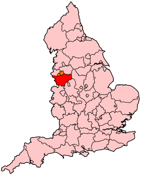 Cheshire shown within England