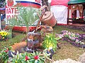 Escultura representando chaleira, cuia e bombilha em Oberá, na província argentina de Misiones