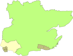 Map showing the county boroughs in 1961: 1. Southend, 2. East Ham, 3. West Ham and the south western area transferred to Greater London in 1965. Essex local government 1961-1971.png