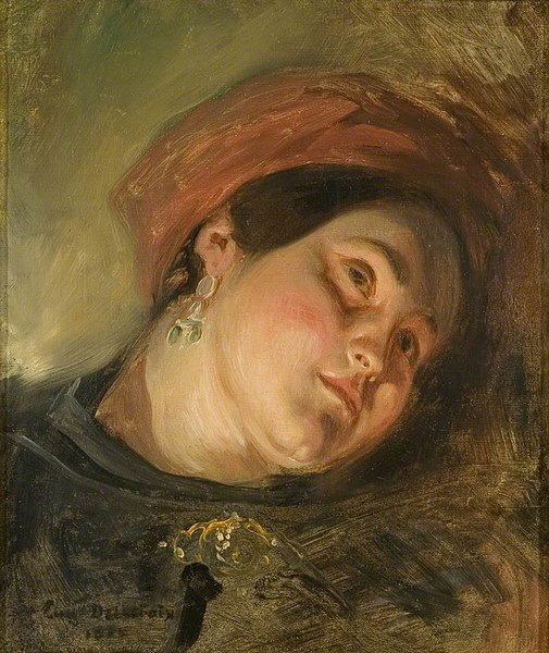 File:Eugène Delacroix (1798-1863) - Head of a Woman in a Red Turban - K2873 - Bristol City Museum and Art Gallery.jpg