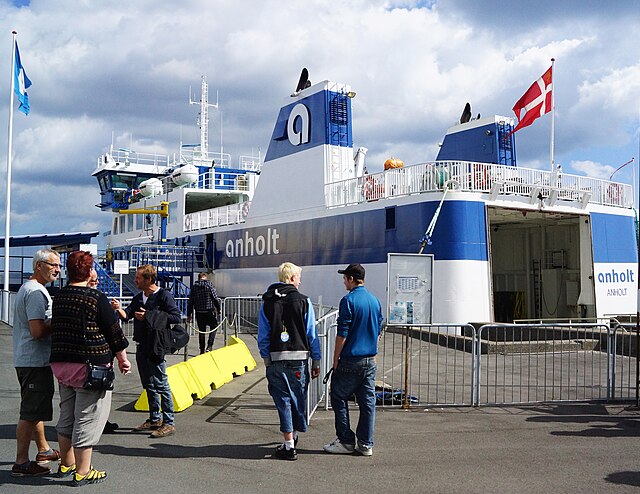 The Anholt Ferry in Grenaa Harbor.