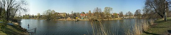 Am Finowkanal, rechts Teufelsbrücke, Panoramabild 180°