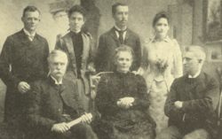 First Canadian Methodist missionaries to Sichuan, sailed in 1891. From left to right, standing: Rev. G. E. Hartwell, Mrs. Hartwell, Rev. O. L. Kilborn, Mrs. Kilborn. Seated: Rev. V. C. Hart, Mrs. Hart, Dr. D. W. Stevenson. First Canadian Methodist Missionaries to Szechwan.png